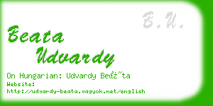 beata udvardy business card